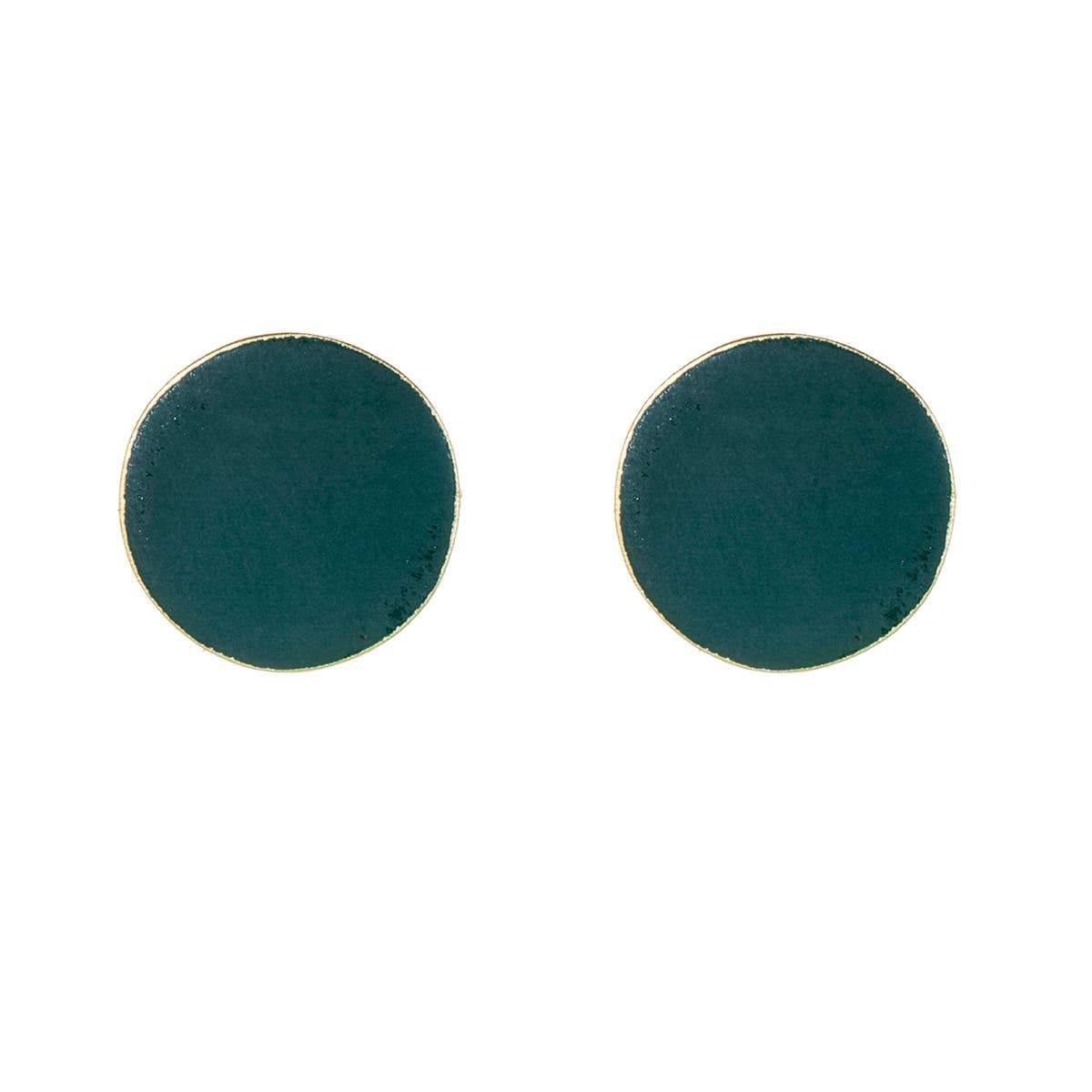 Forest Green Round Studs - DIGS