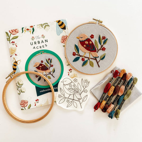 Folk Bird Embroidery Kit