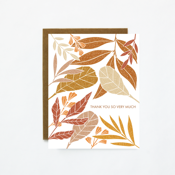 Warm Leaves Thank You Card
