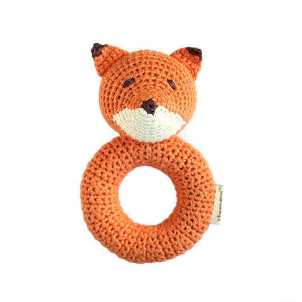 Fox Crocheted Ring Rattle