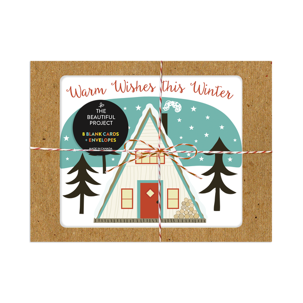 A-Frame Cabin Holiday Card Box Set