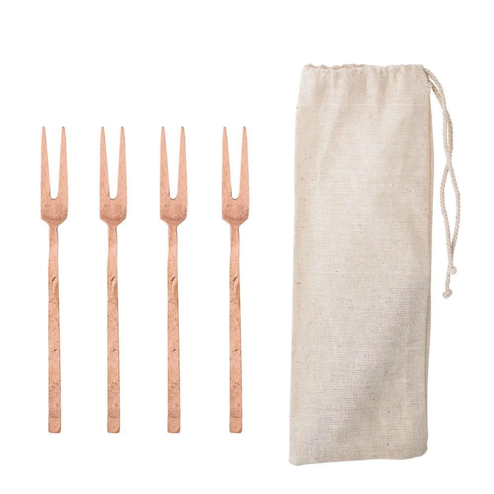 Copper Appetizer Forks - DIGS