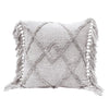 Grey Tufted & Fringe Pillow