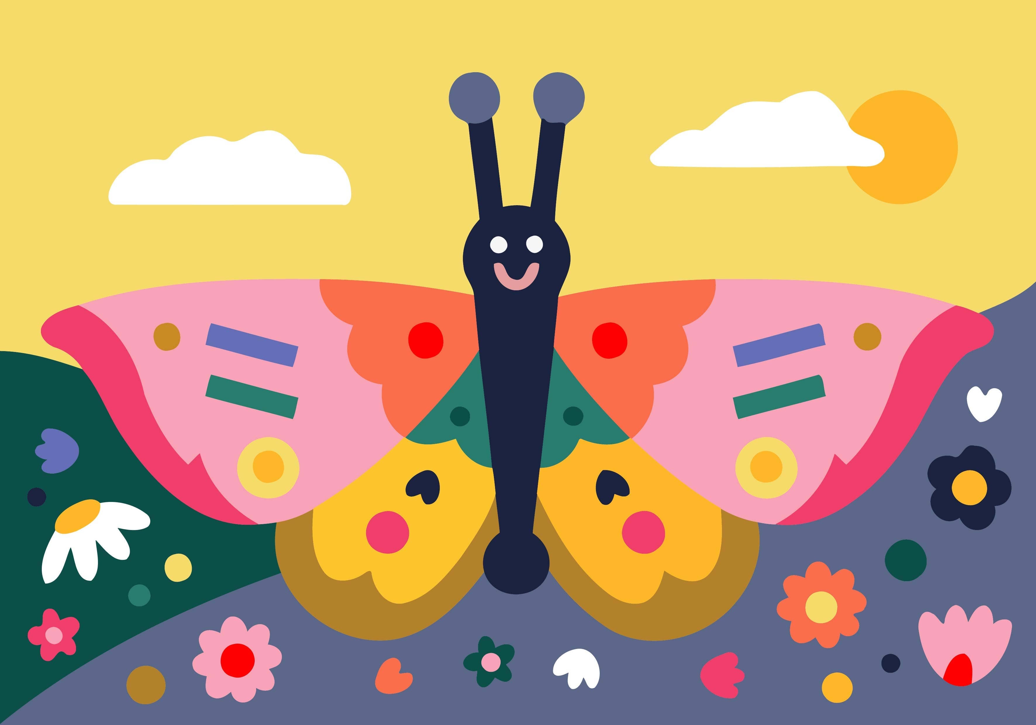 Kids Paint by Numbers: Spring Wings - DIGS
