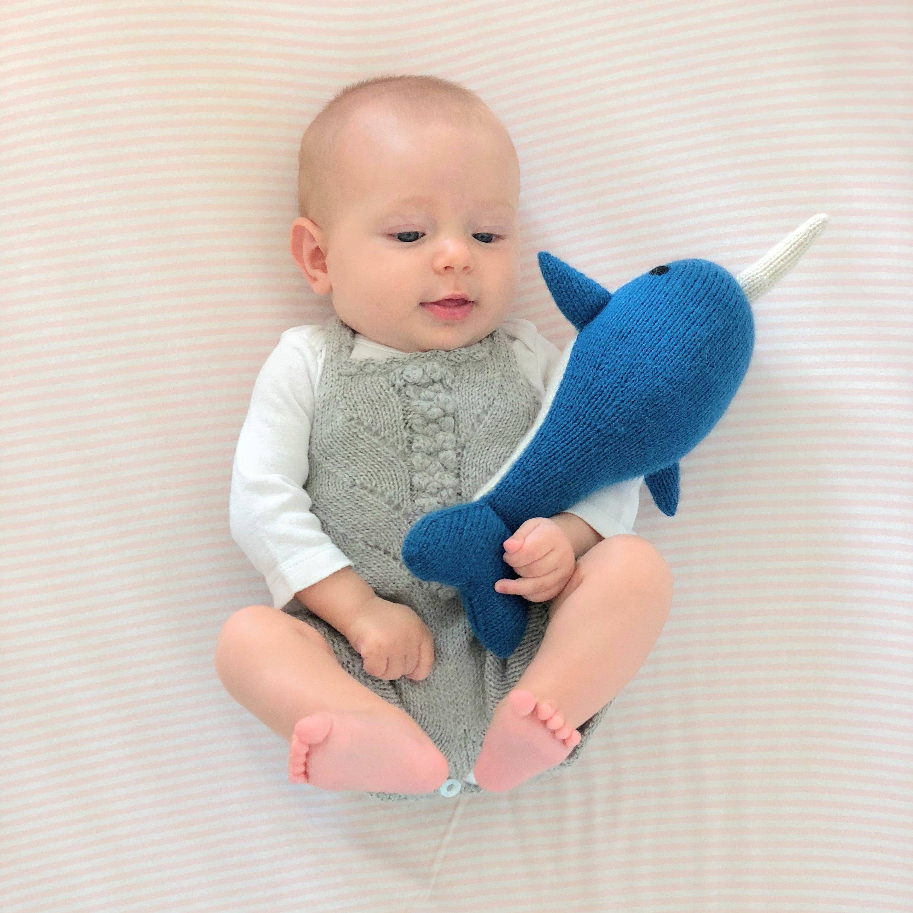 Knit Alpaca Stuffed Narwhal - DIGS