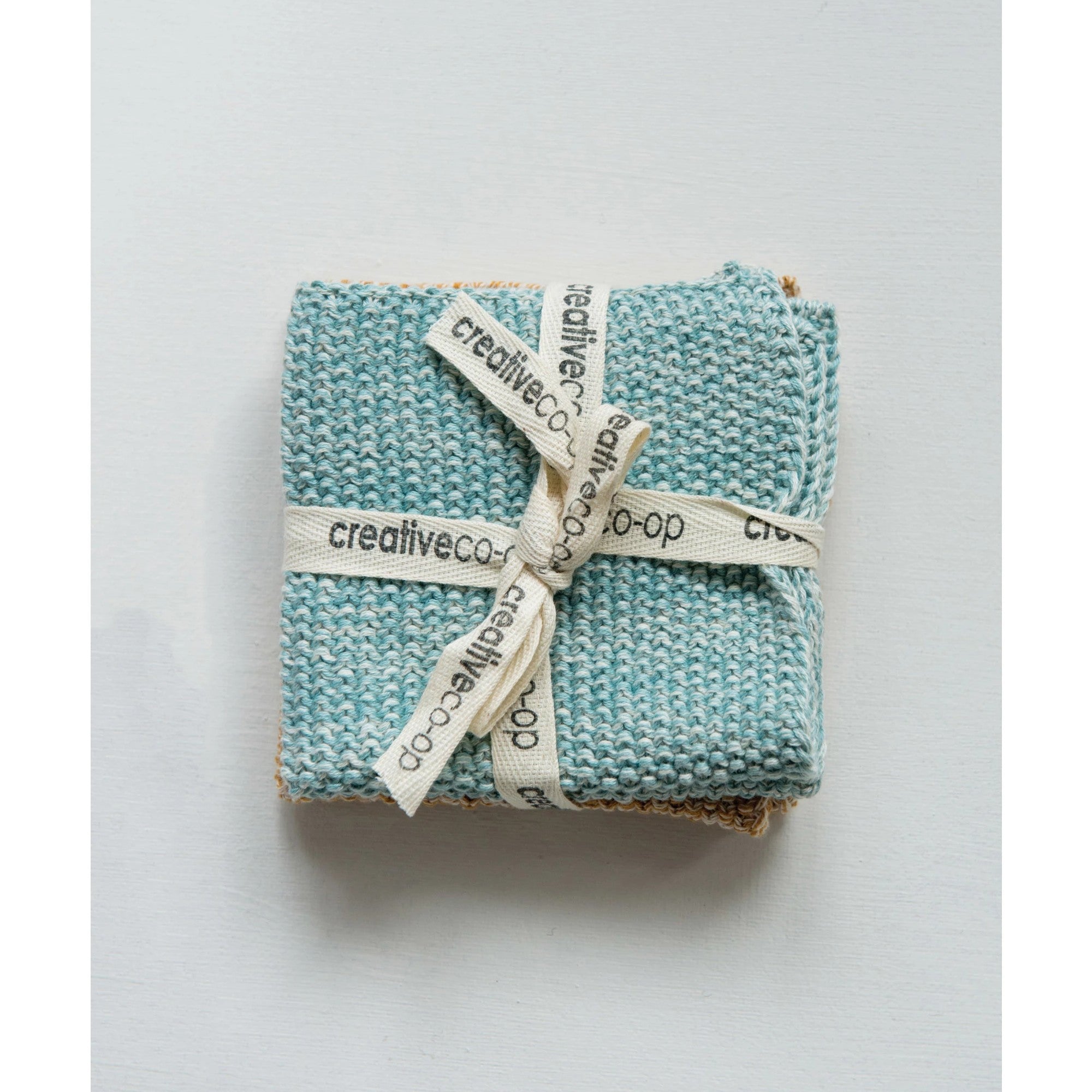 Knit Gold/Green Dish Cloths Set/2 - DIGS