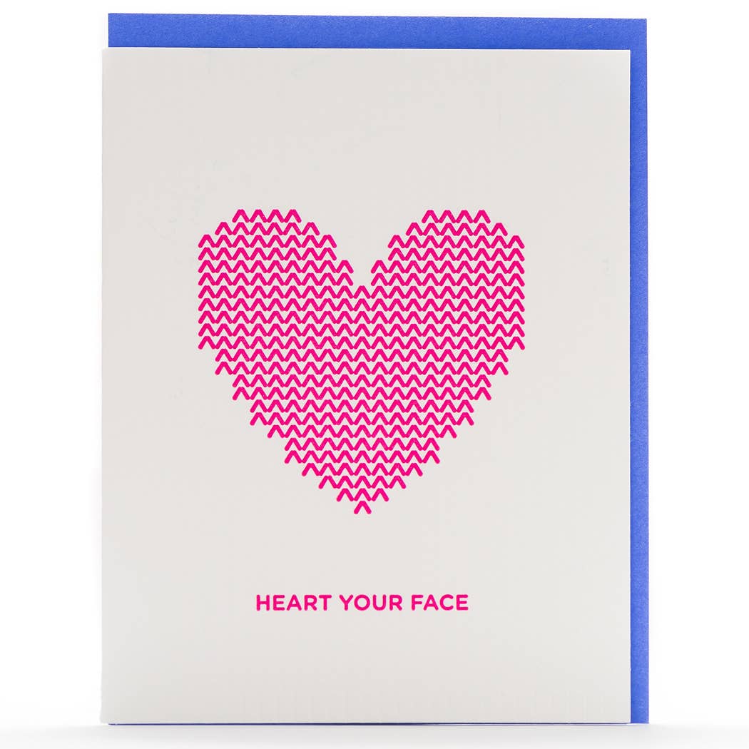 Knit Heart Your Face Card - DIGS