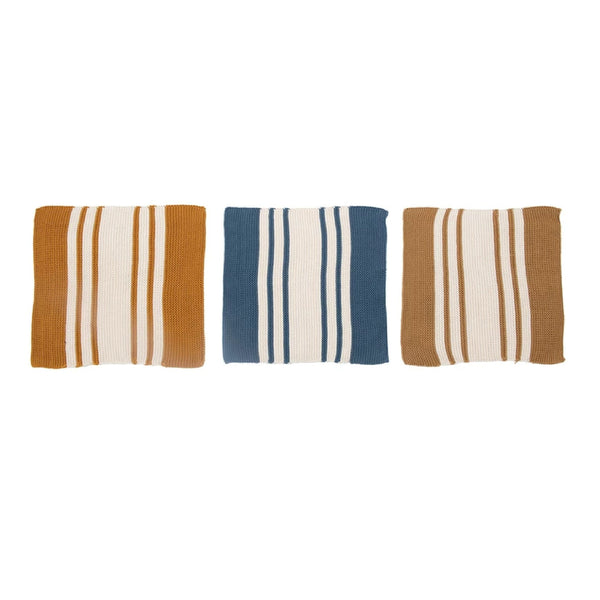 Knit Striped Dish Cloth Set - DIGS