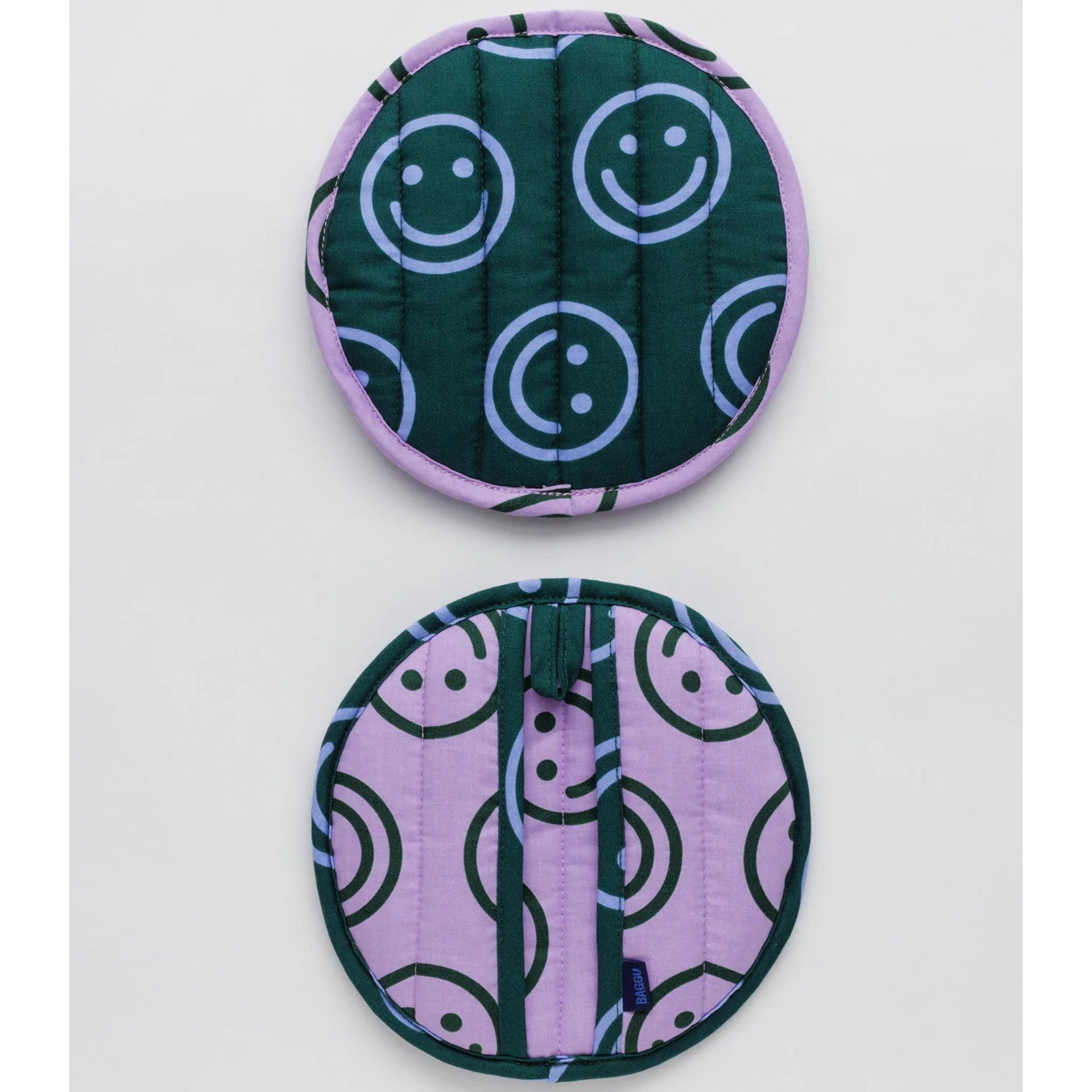 Pot Holder Set of 2: Lavender Forest Happy