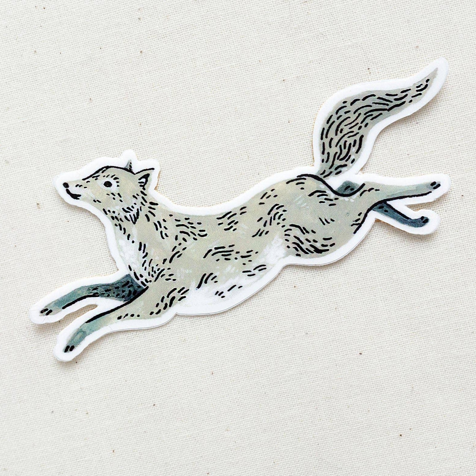 Leaping Wolf Animal Vinyl Sticker - DIGS