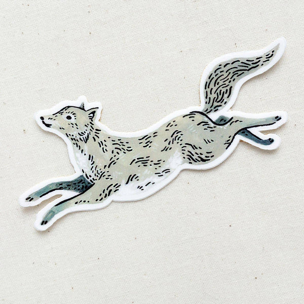 Leaping Wolf Animal Vinyl Sticker - DIGS