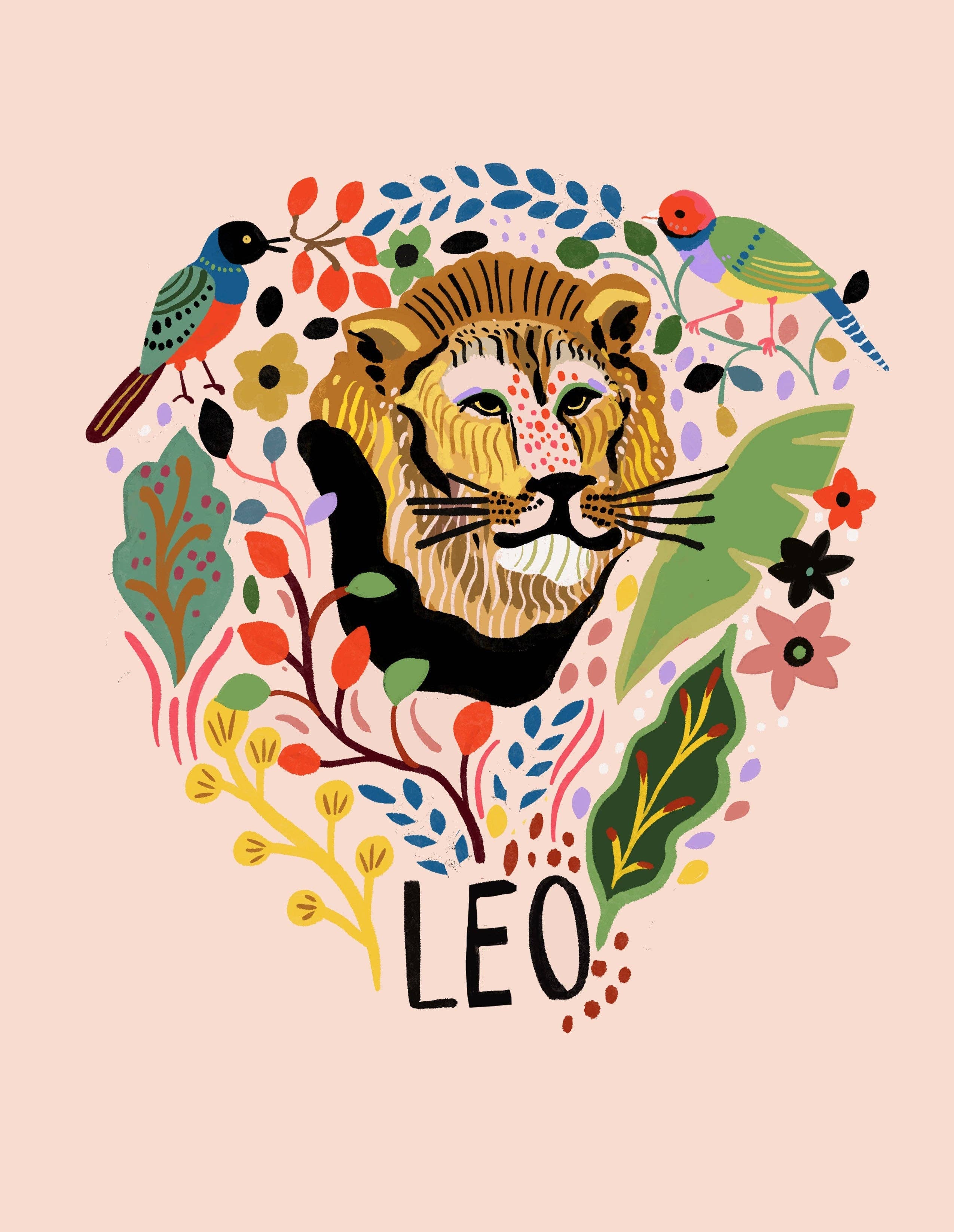 Leo Zodiac Greeting Card - DIGS