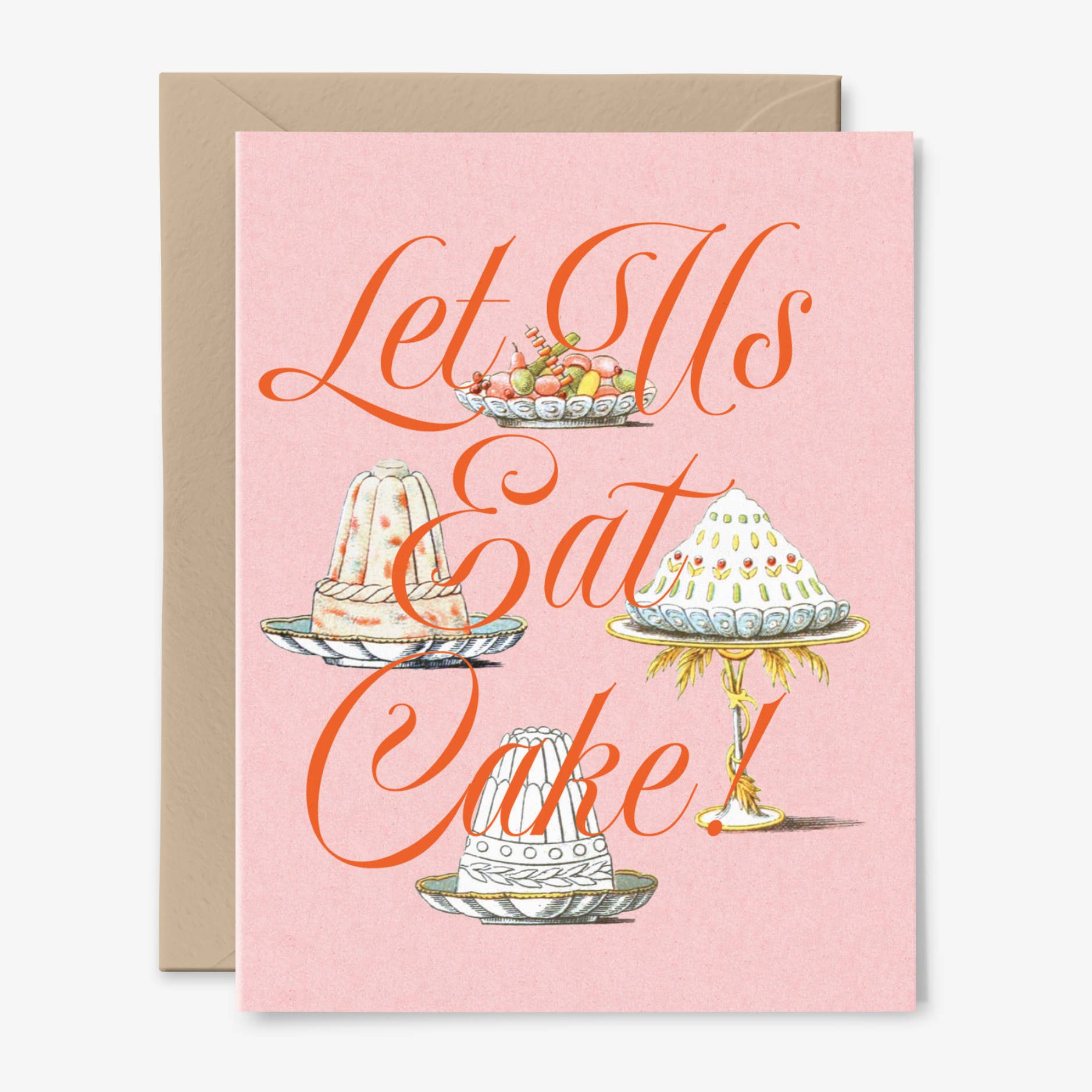 Let Us Eat Cake Vintage Art Birthday Card - DIGS