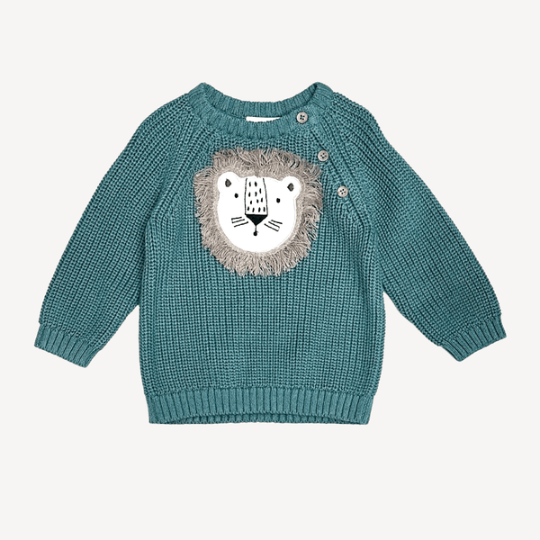 Lion Applique Baby Pullover Sweater - DIGS