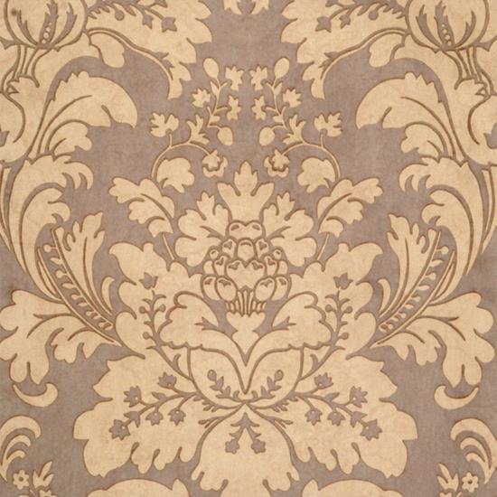 Locksley Damask, Taupe on Eggplant - DIGS