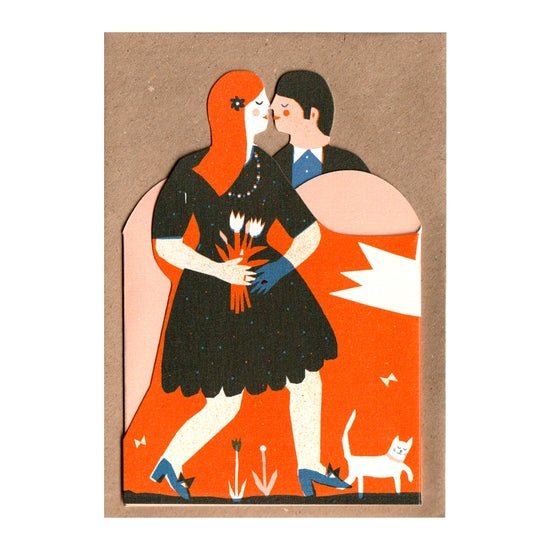 Man and Woman Concertina Heart Card - DIGS