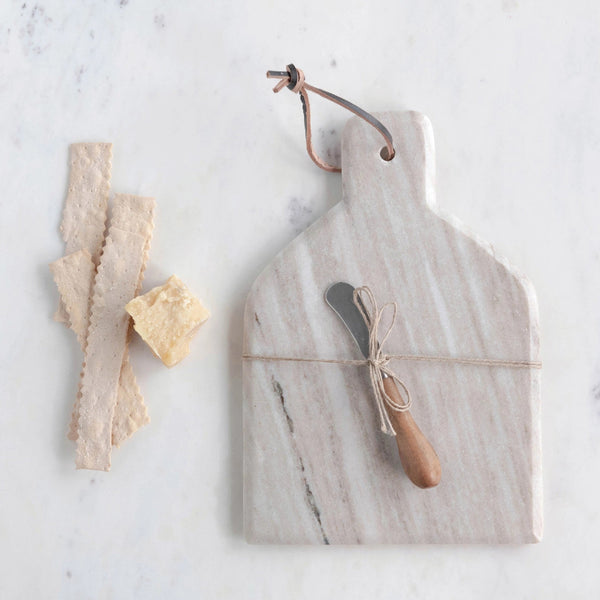 Marble Cutting Board With Canape Knife - DIGS