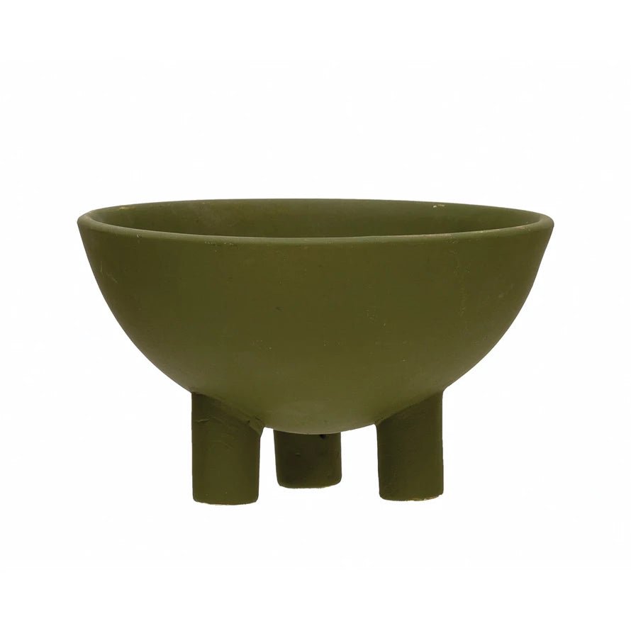 Matte Green Footed Bowl - DIGS