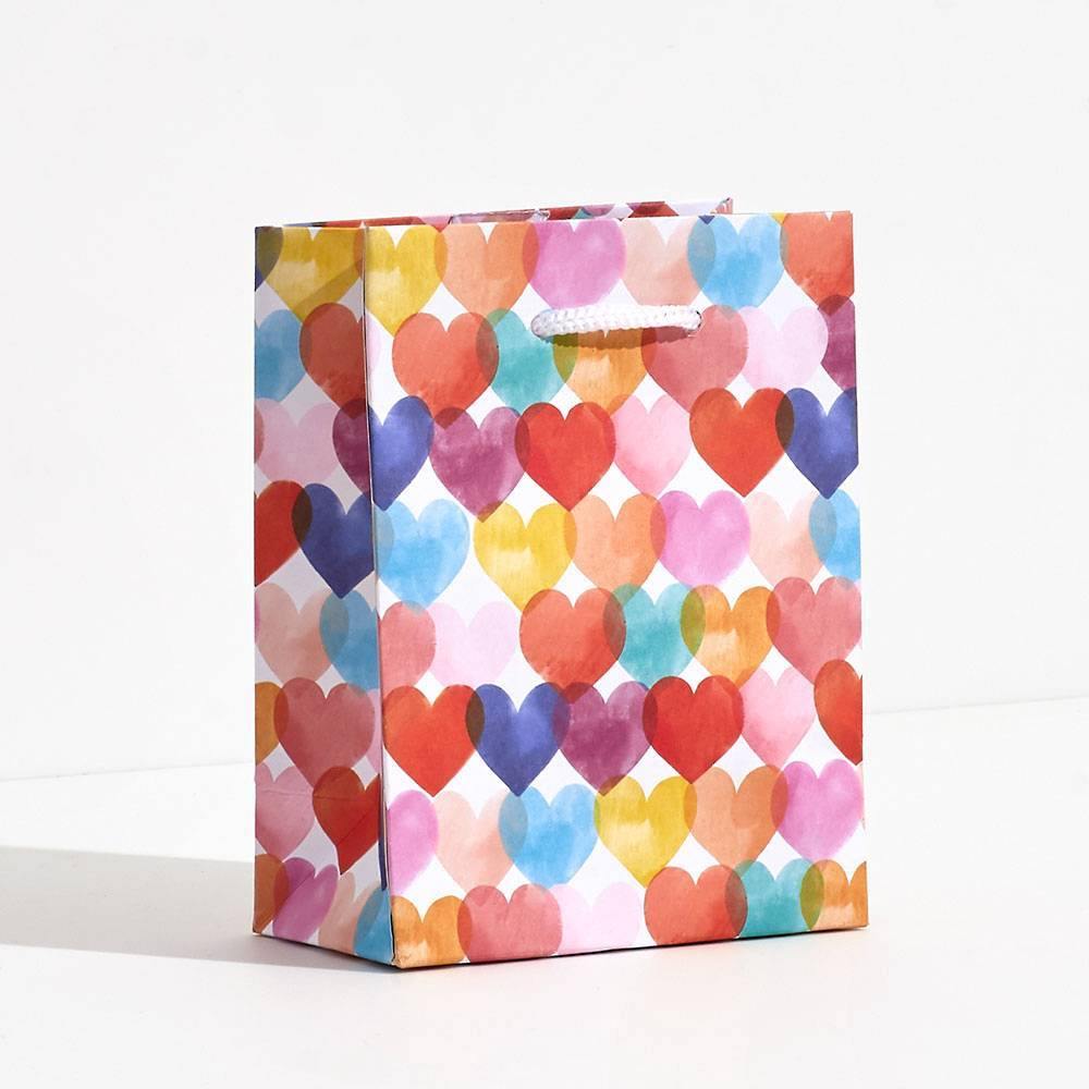 Watercolor Colorful Hearts Gift Bags - DIGS