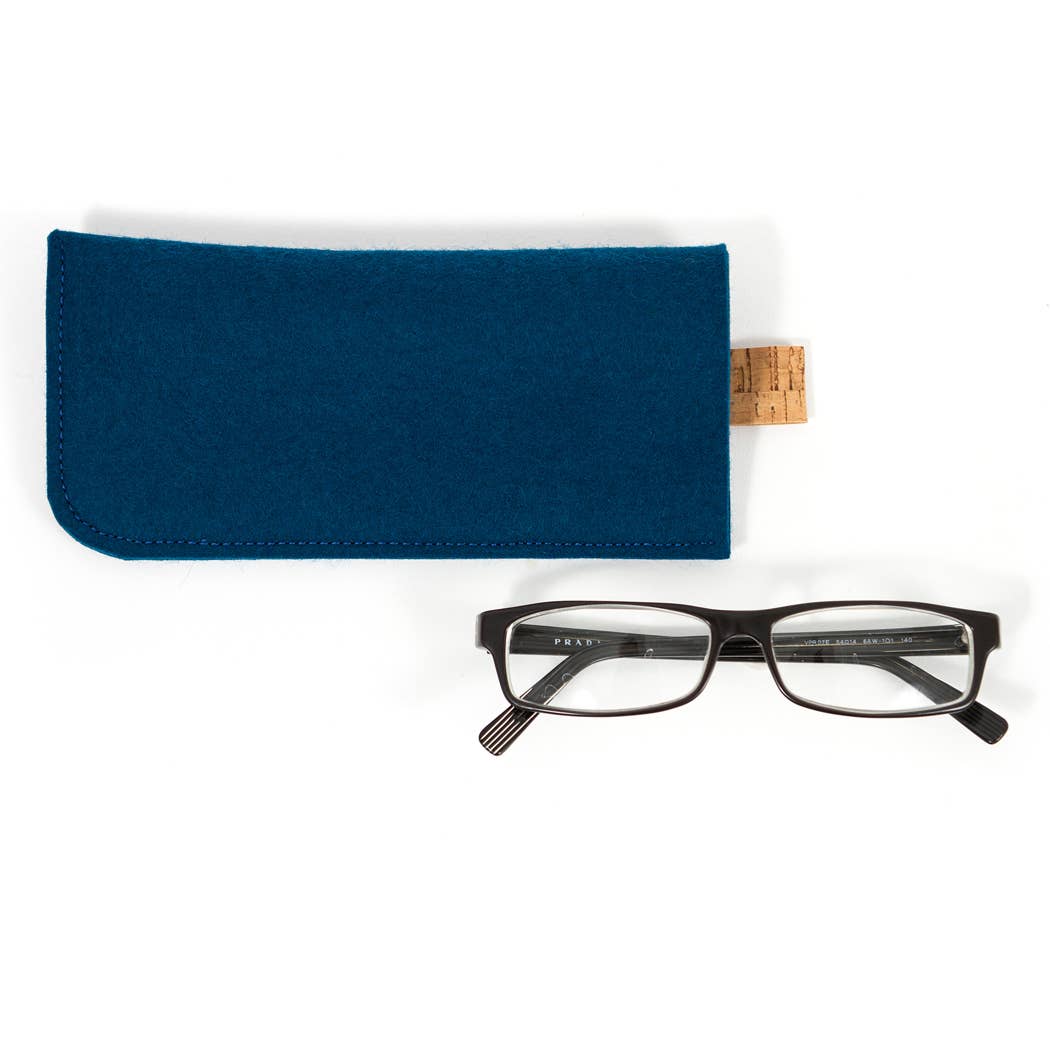 Merino Felt Glasses Sleeve: Peacock Blue - DIGS