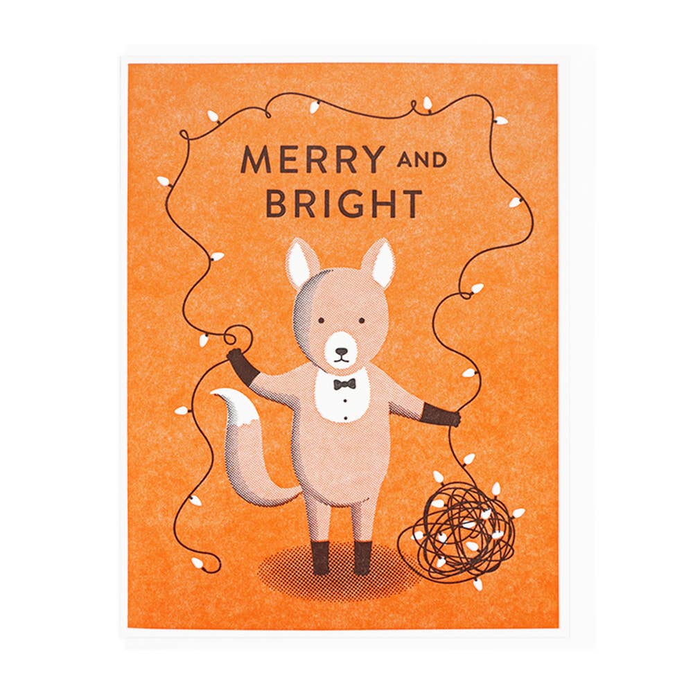 Merry And Bright Tuxedo Fox Card - DIGS