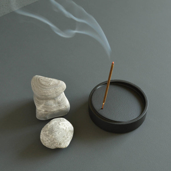Metal Tilt Upright Incense Burner: Matte Black - DIGS