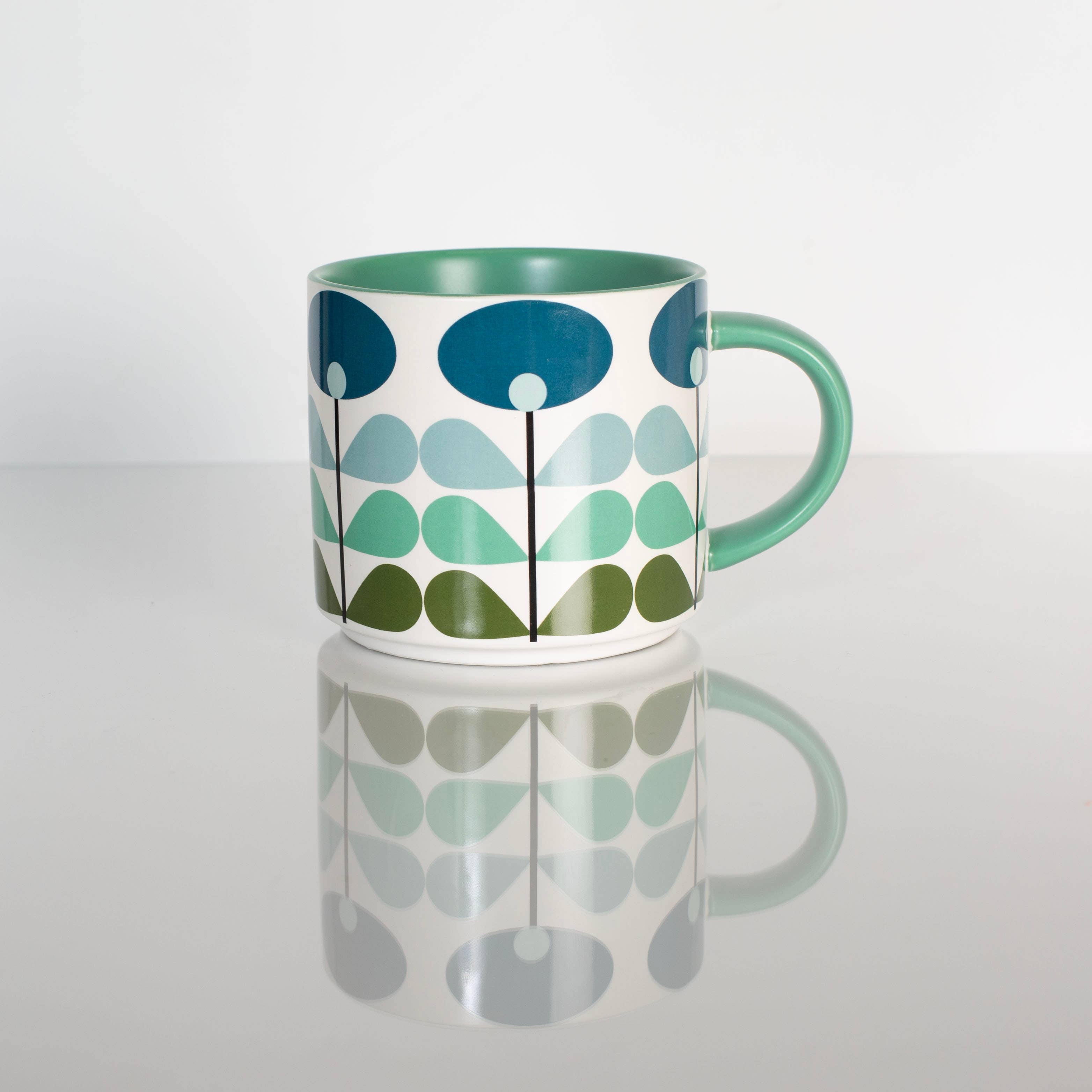 Mid - century Modern Blue Flower Mug - DIGS
