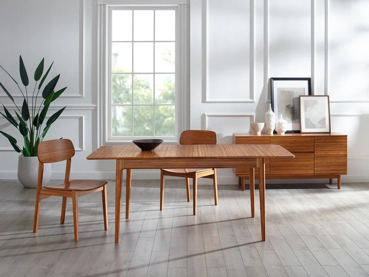 Greenington Mija modern dining table in a dining room