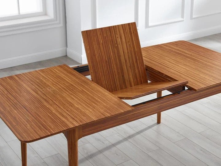 Greenington Mija dining table with its extension leaf
