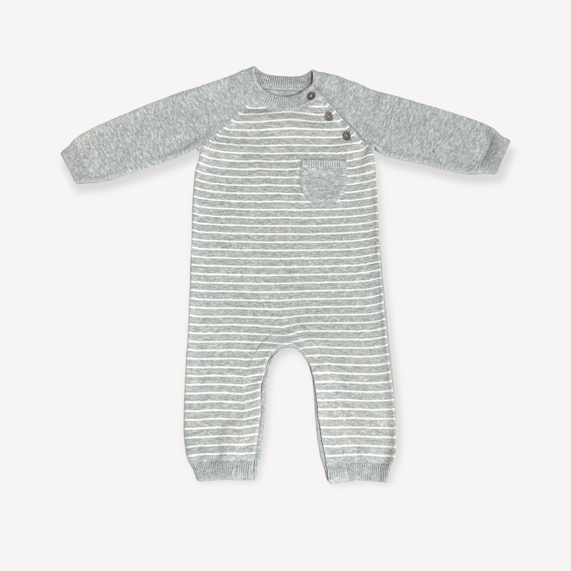 Milan Side Button & Pocket Knit Baby Jumpsuit - DIGS