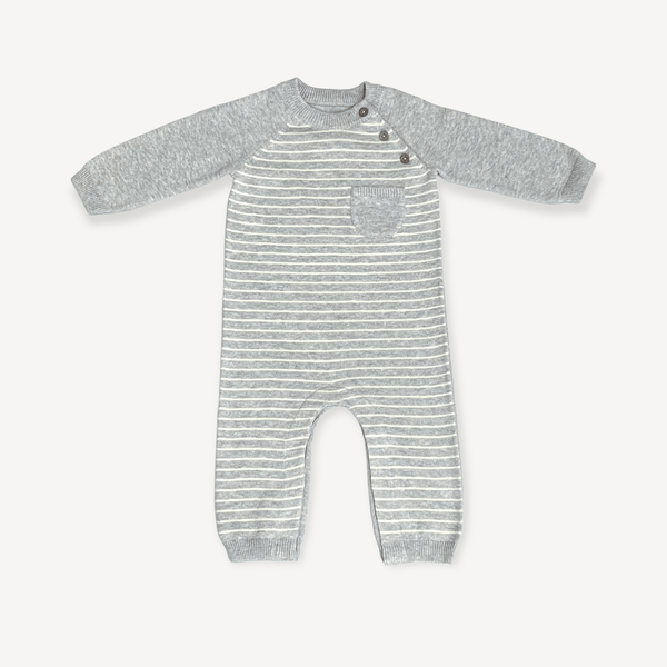 Milan Side Button & Pocket Knit Baby Jumpsuit - DIGS