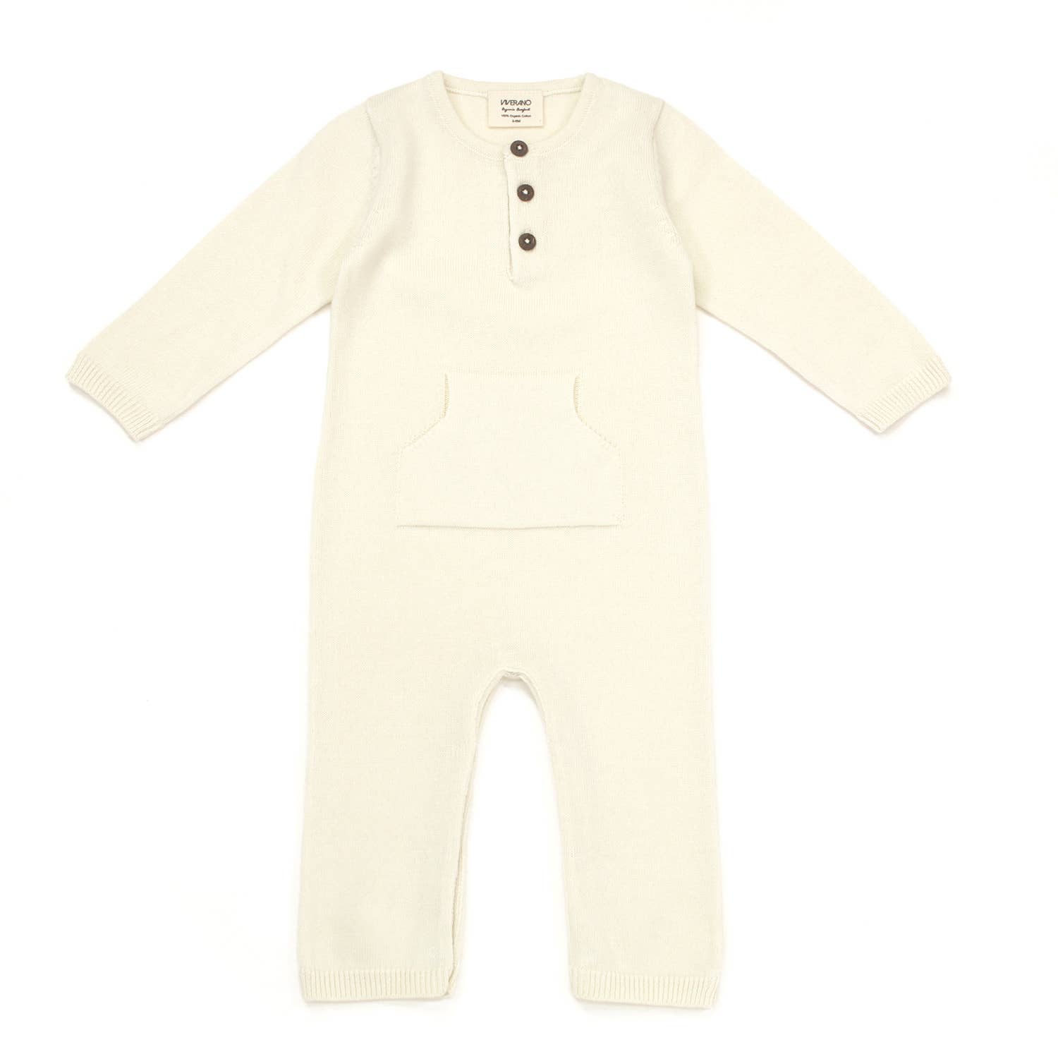 Milan Sweater Knit Kangaroo Romper: Cream - DIGS