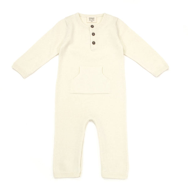 Milan Sweater Knit Kangaroo Romper: Cream - DIGS