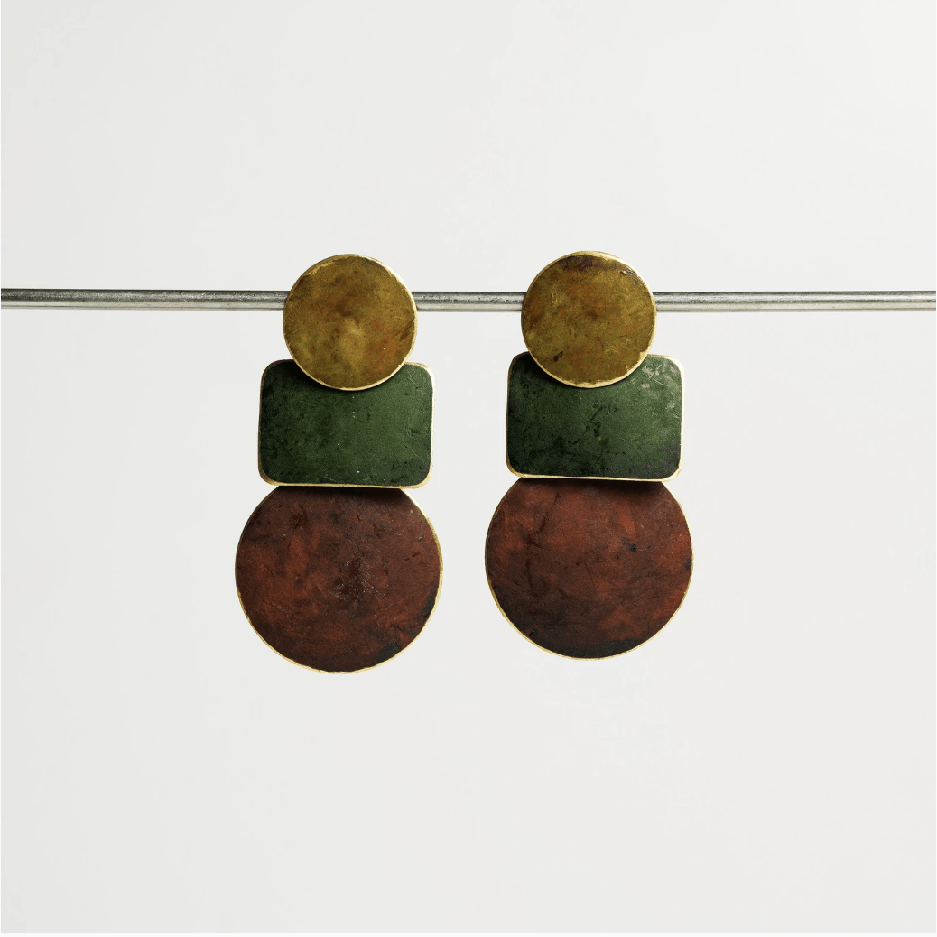 Milo Patina Earrings: Olive Collection - DIGS