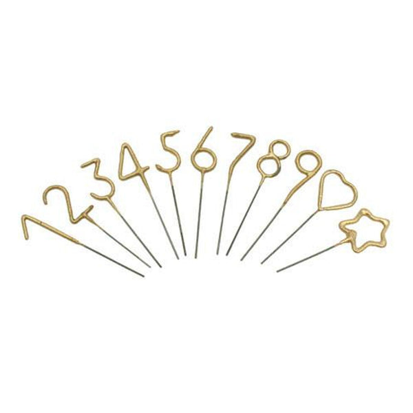 Mini Gold Number Sparkler Candle Wands - DIGS