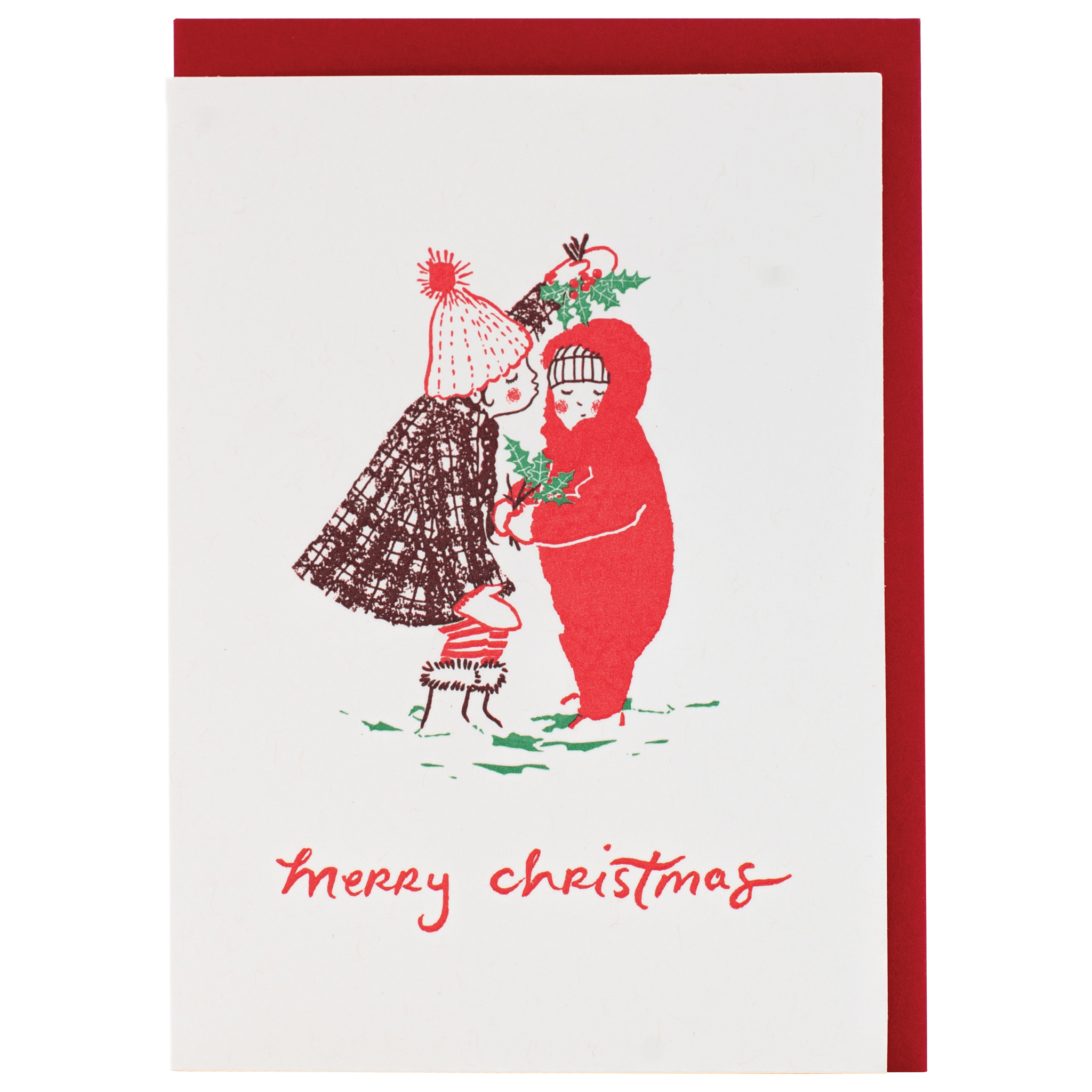 Mistletoe Siblings Christmas Card - DIGS