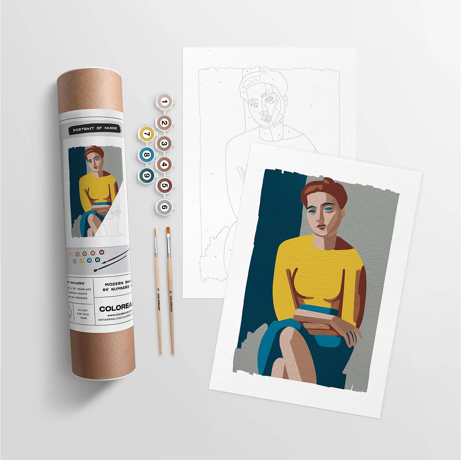 Modern Paint By Numbers Kit: Portrait of Hanne - DIGS