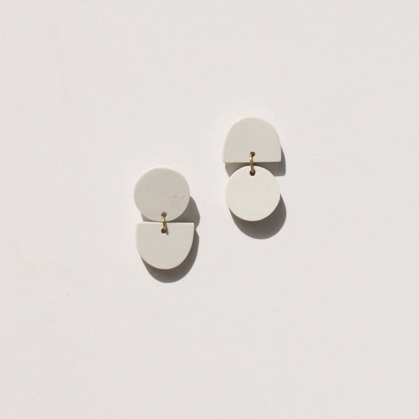 Mojave Backflip Clay Earrings: Bone - DIGS