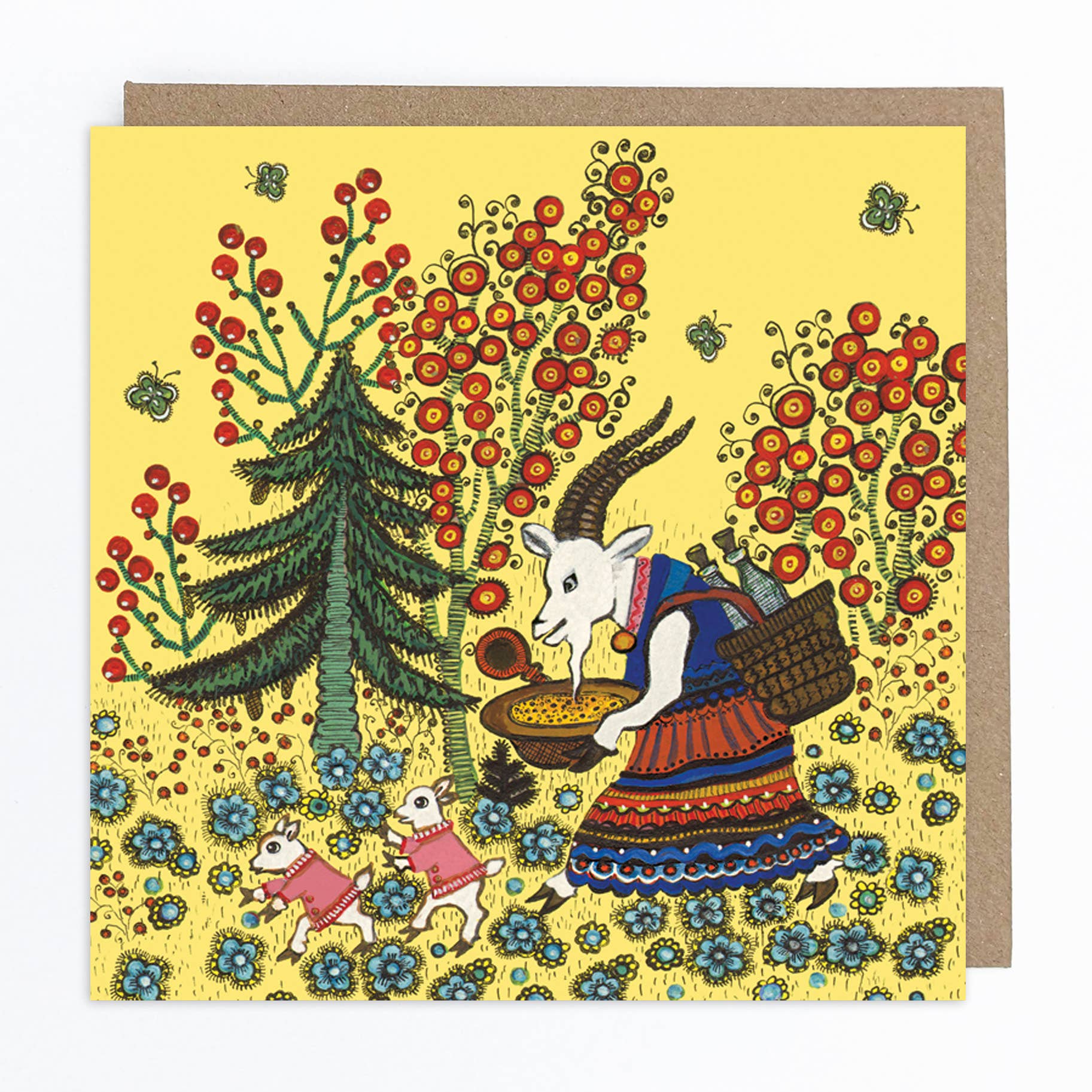 Mother Goat and Kids Card - DIGS