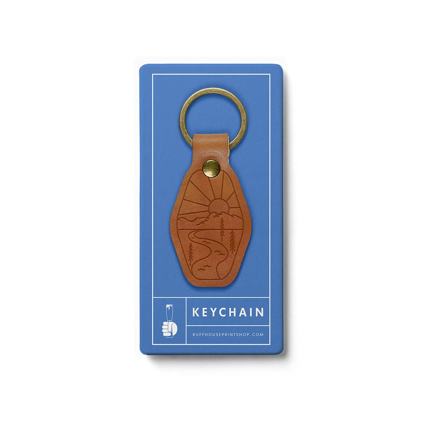 Mountain Adventure Leather Keychain - DIGS