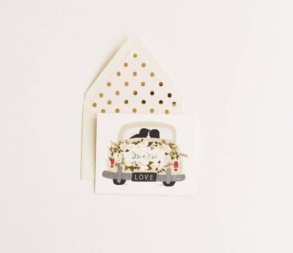 Mr & Mrs Card Vintage Getaway Car Card - DIGS