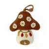 Mushroom House Embroidered Wool Ornament - DIGS