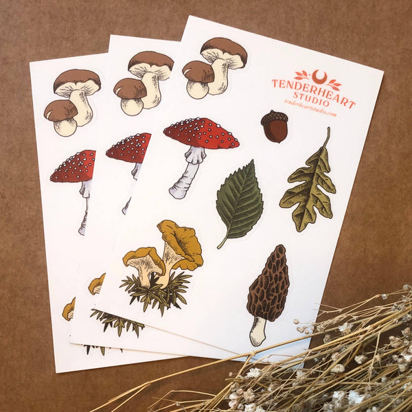 Mushroom Hunting Sticker Sheet - DIGS