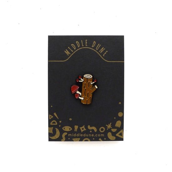 Mushroom Log Enamel Pin - DIGS