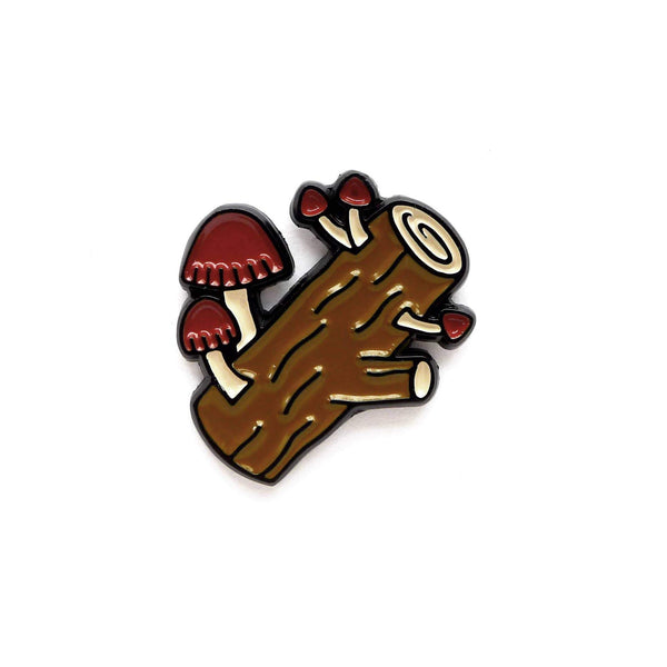 Mushroom Log Enamel Pin - DIGS