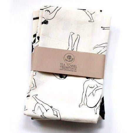 Naked Ladies Outline Tea Towel - DIGS
