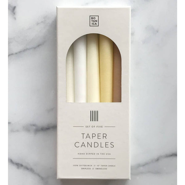 Neutral Taper Candles Set