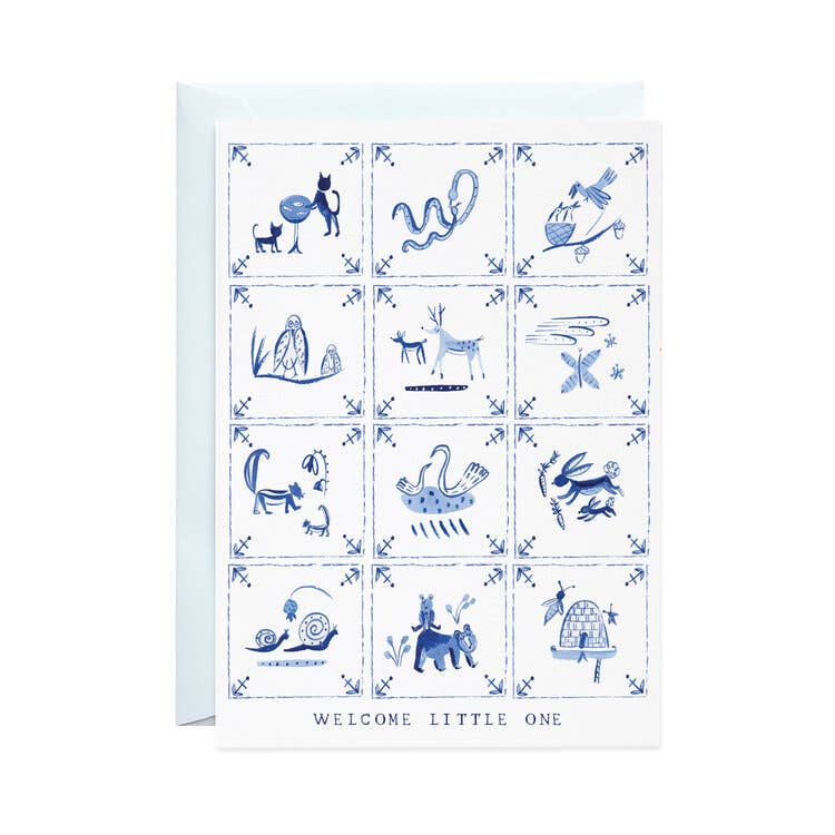 New Baby Delft Tiles Card - DIGS