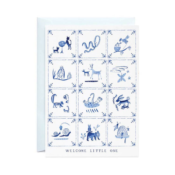 New Baby Delft Tiles Card - DIGS