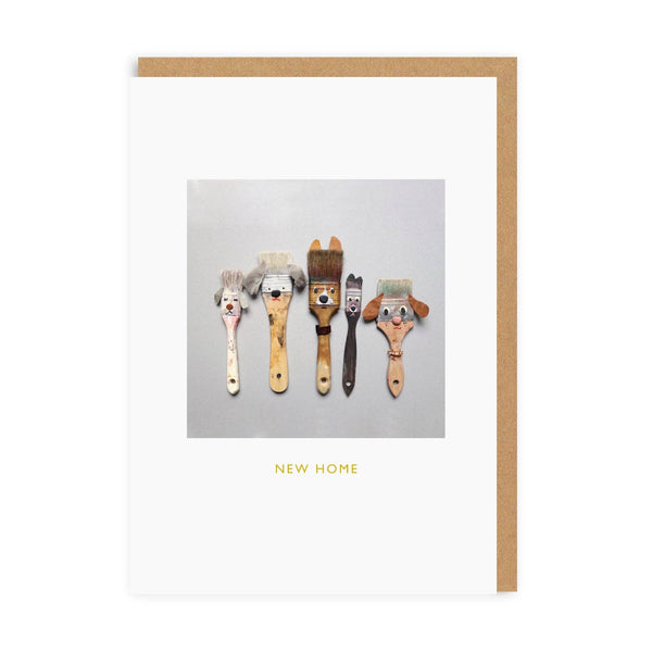 New Home Paint Brush Dogs Card - DIGS